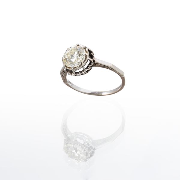 ANELLO IN ORO BIANCO 18 KT CON DIAMANTE