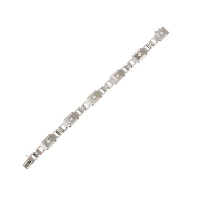 Oro bianco 18 kt, Bracciale con dodici diamanti
