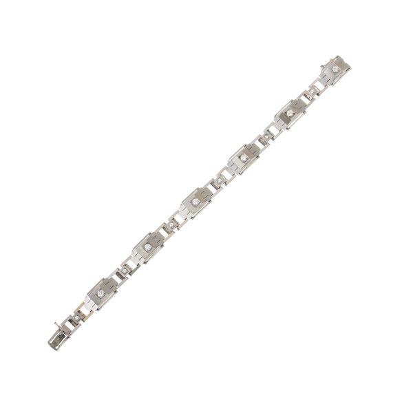 BRACCIALE IN ORO BIANCO 18 KT CON DIAMANTI