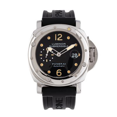 PAM 2402 Orologio solo tempo a carica automatica in acciaio con quadrante nero e datario