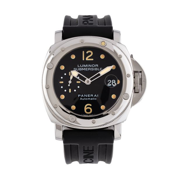 PANERAI - PANERAI - PAM 2402 OROLOGIO SOLO TEMPO A CARICA AUTOMATICA IN ACCIAIO CON GHIERA UNIDIREZIONALE E QUADRANTE NERO CON DATARIO AD ORE TRE