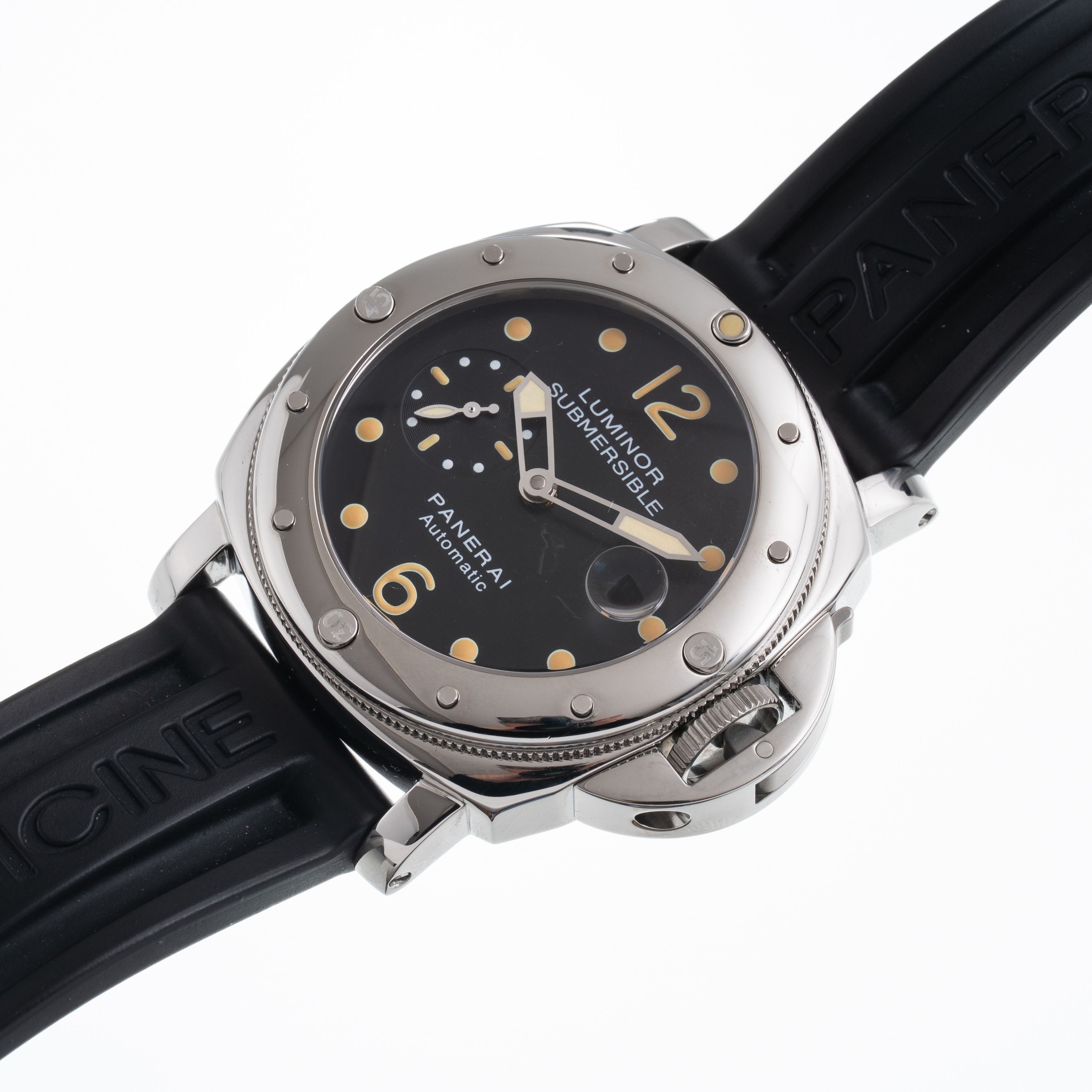 Panerai - PAM 2402 Orologio solo tempo a carica automatica in acciaio con quadrante nero e datari...