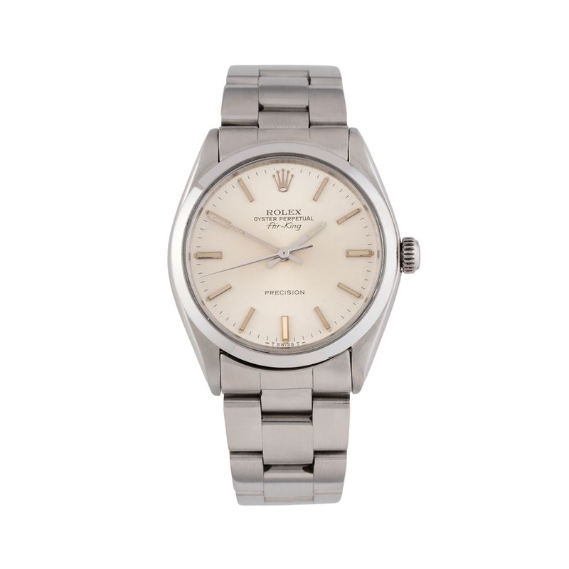 Rolex - Air-King 5500 (1982) – orologio solo tempo automatico in acciaio con quadrante argenté