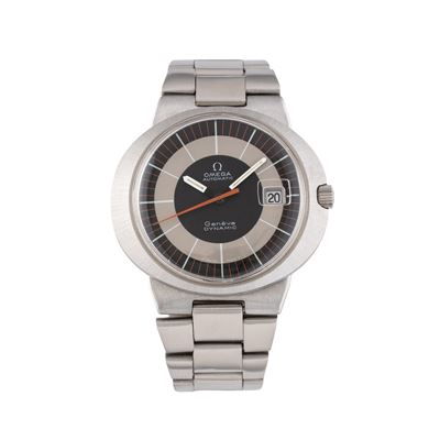 Dynamic 1975. Orologio solo tempo automatico in acciaio, quadrante grigio bitonale