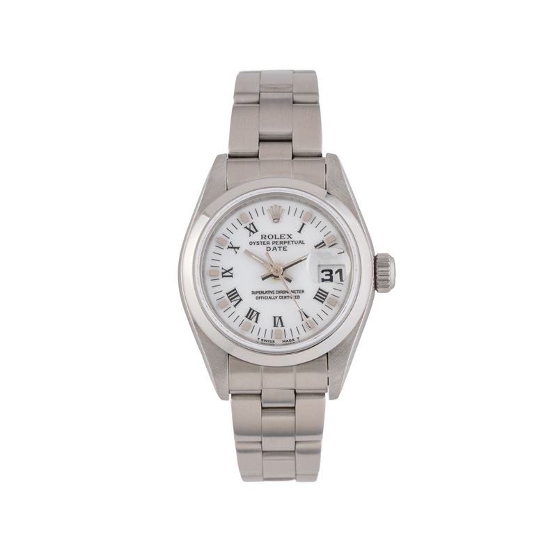 Rolex - Oyster Perpetual Date Lady 69160 (1997) — acciaio, quadrante bianco, carica automatica