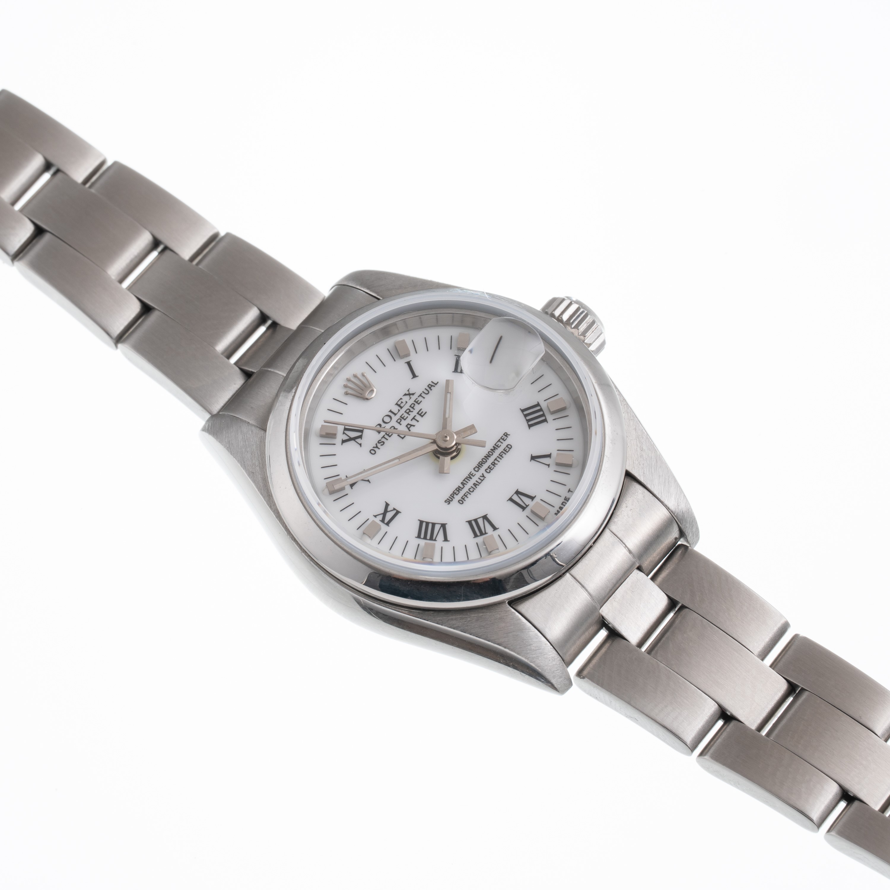 Rolex - Oyster Perpetual Date Lady 69160 (1997) — acciaio, quadrante bianco, carica automatica