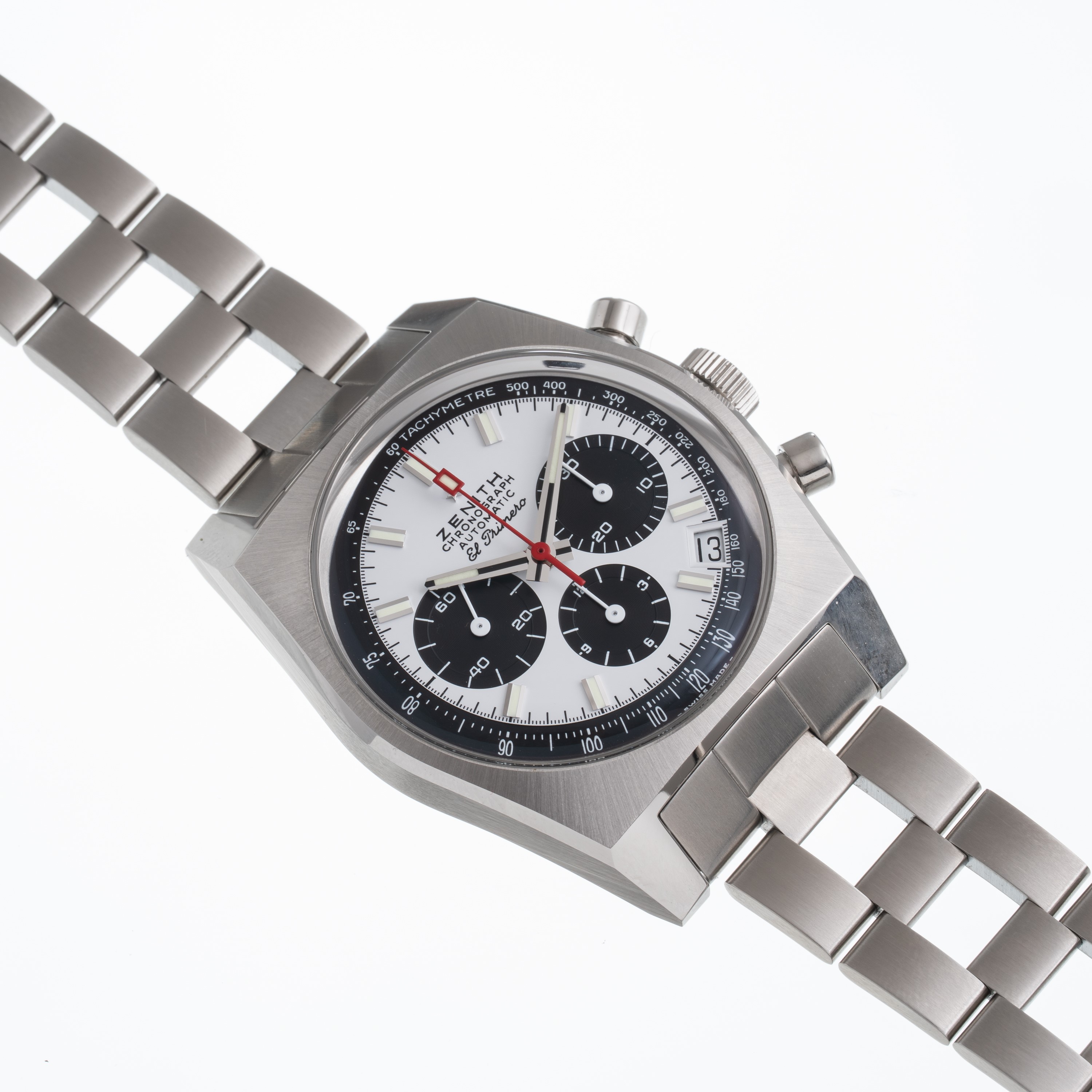 Zenith - El Primero A384 – cronografo automatico in acciaio, quadrante bianco