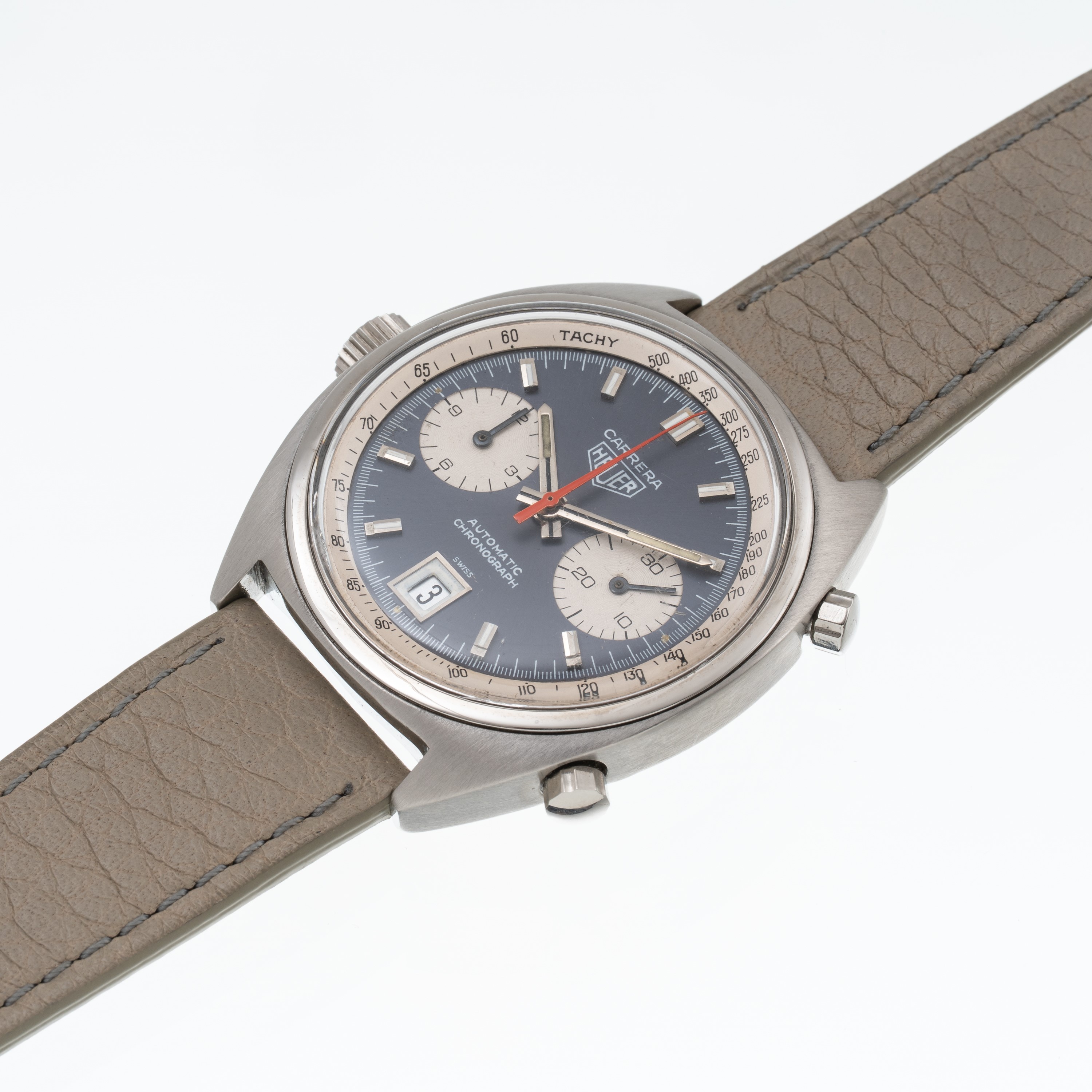 Heuer - Carrera 1153, cronografo automatico in acciaio con datario