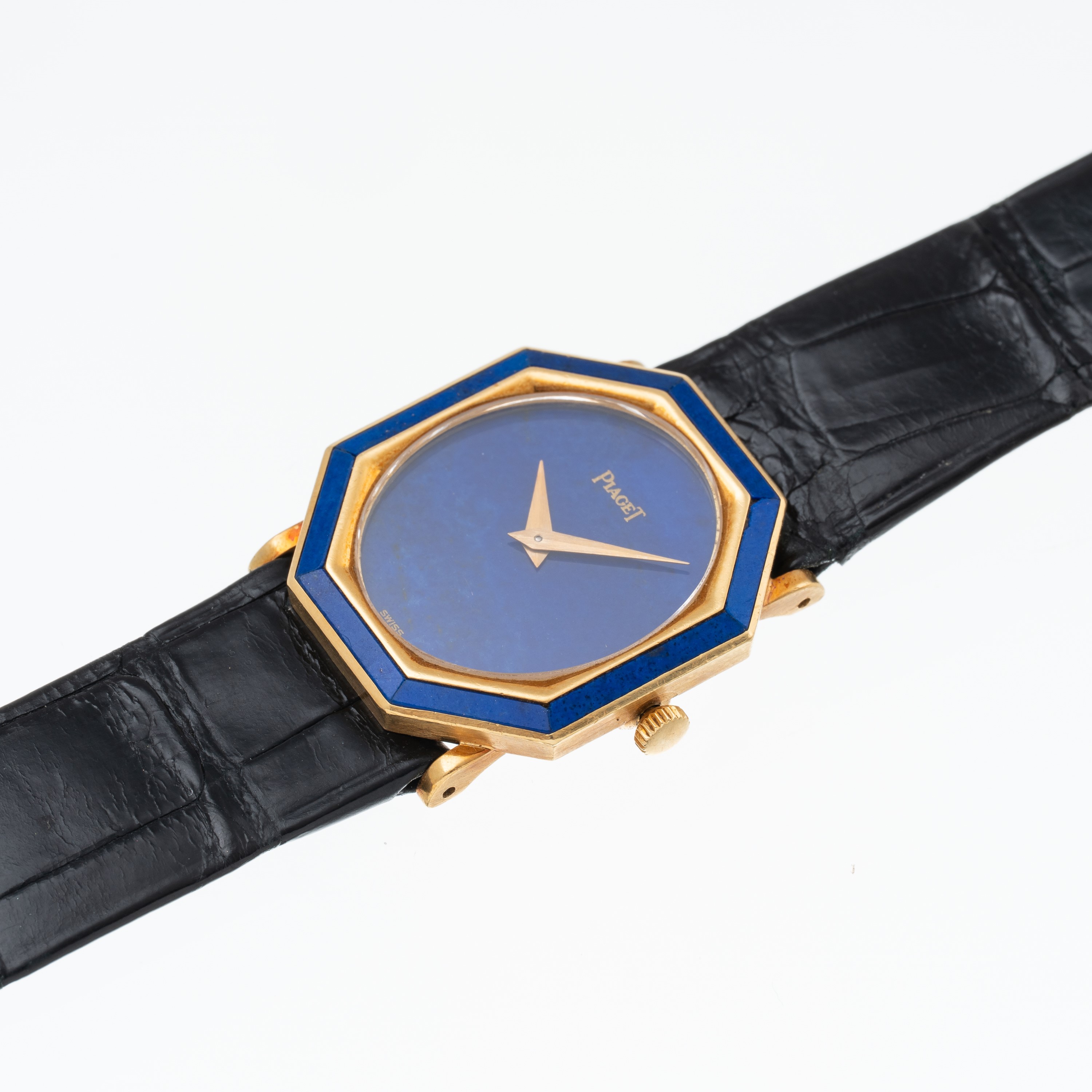 Piaget - Orologio solo tempo a carica manuale in oro giallo 18 kt con quadrante e ghiera in lapis...