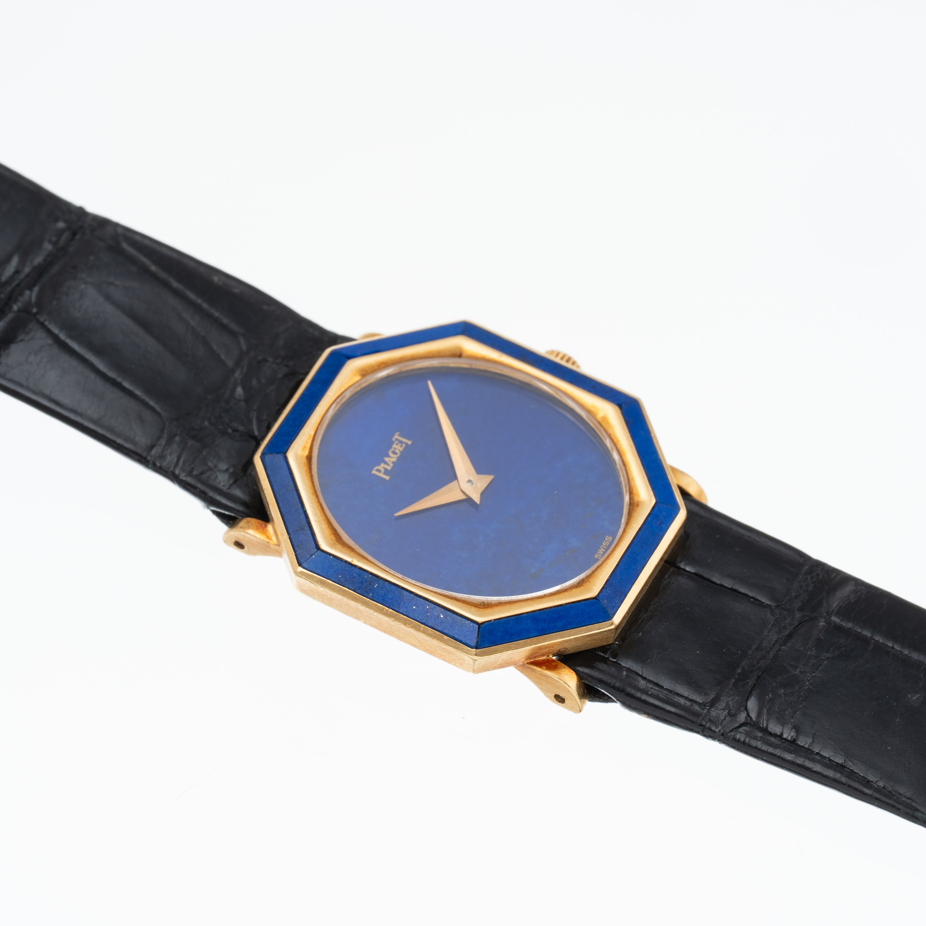 Piaget - Orologio solo tempo a carica manuale in oro giallo 18 kt con quadrante e ghiera in lapis...