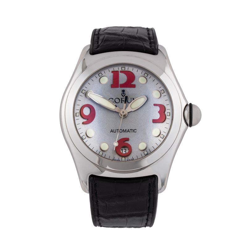 Corum - Bubble, orologio solo tempo in acciaio con vetro bombato minerale
