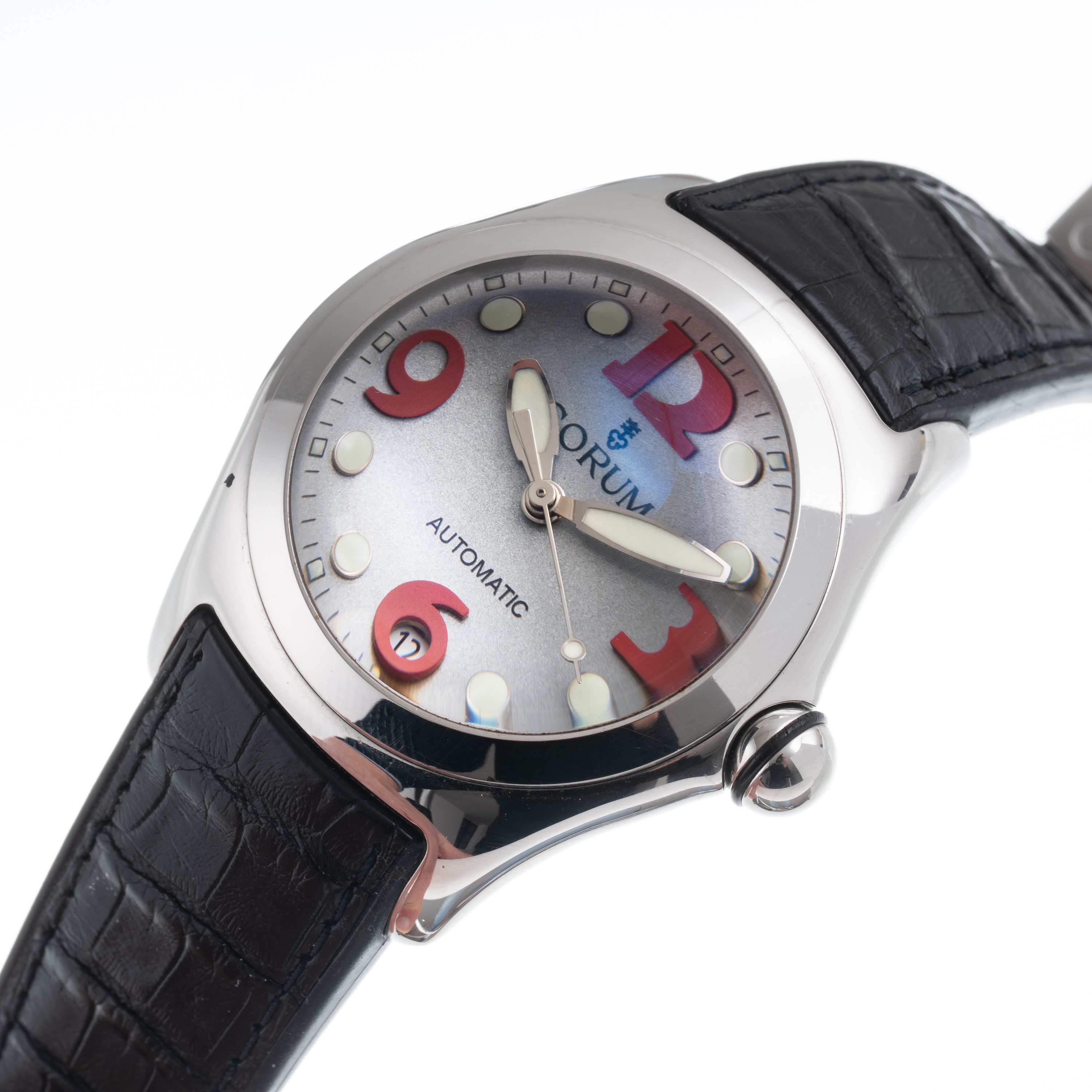Corum - Bubble, orologio solo tempo in acciaio con vetro bombato minerale