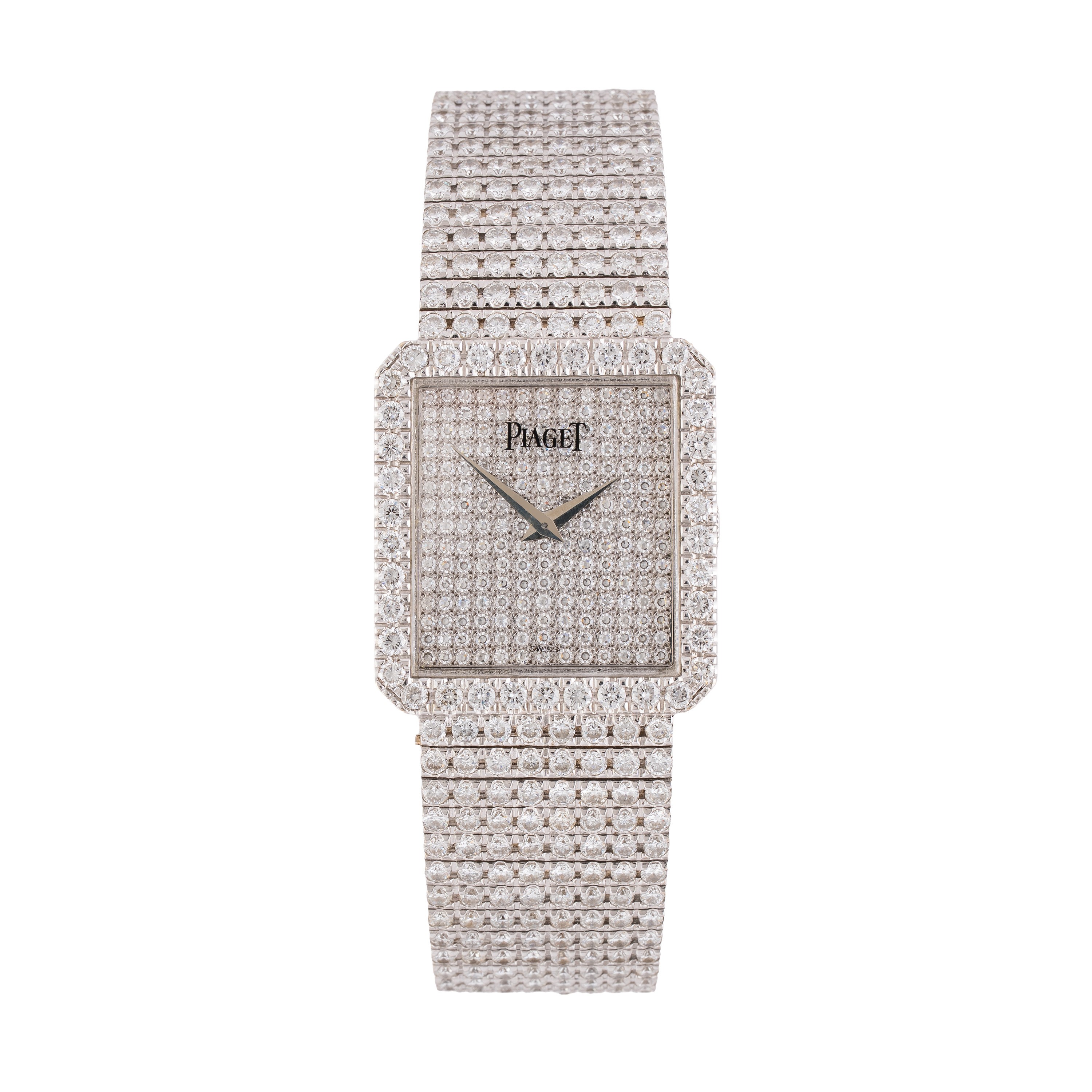Piaget - Protocole 91544, orologio solo tempo a carica manuale in oro bianco 18 kt con diamanti e...