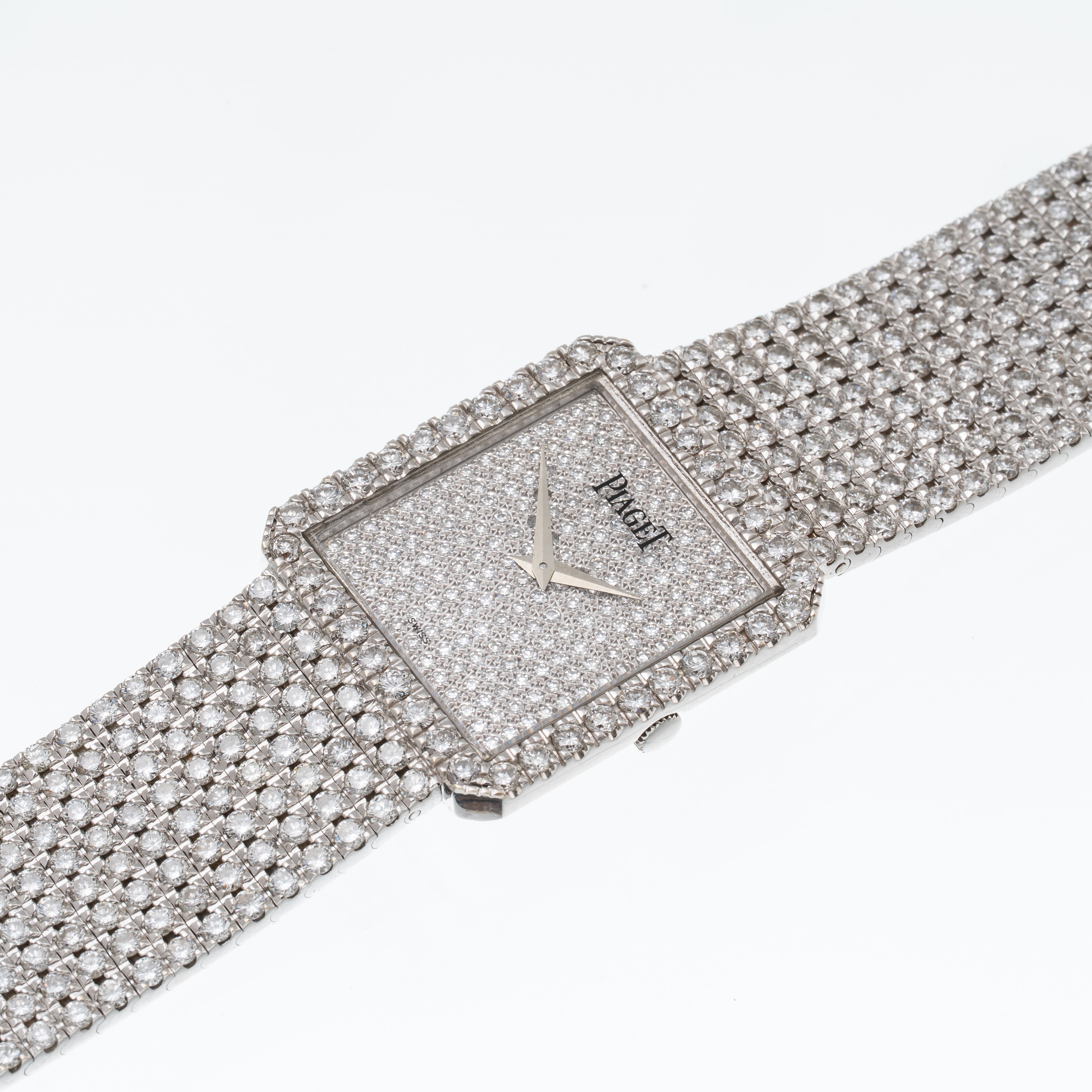 Piaget - Protocole 91544, orologio solo tempo a carica manuale in oro bianco 18 kt con diamanti e...