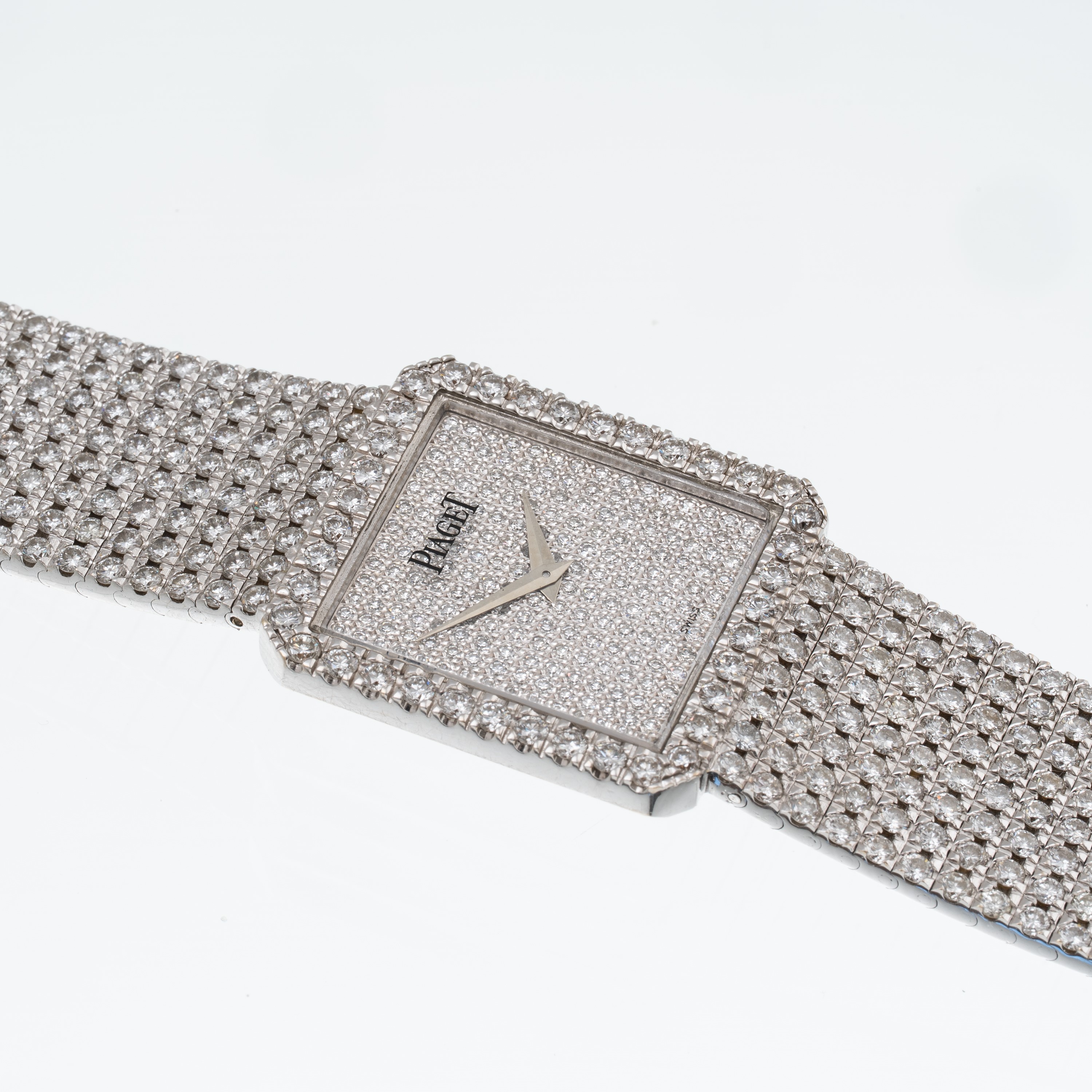 Piaget - Protocole 91544, orologio solo tempo a carica manuale in oro bianco 18 kt con diamanti e...