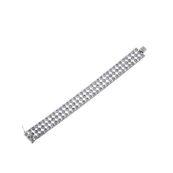 BRACCIALE ORO BIANCO 18 KT CON ZAFFIRI