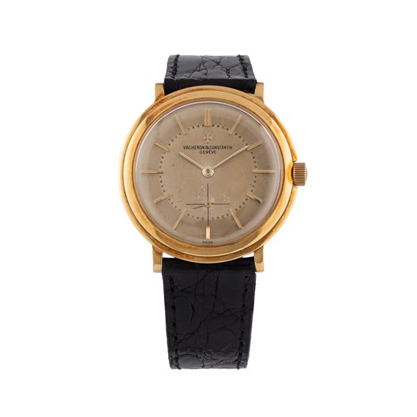 VACHERON CONSTANTIN - VACHERON CONSTANTIN - DISCO VOLANTE OROLOGIO SOLO TEMPO A CARICA MANUALE IN ORO GIALLO 18 KT CON CASSA A SCALINO PRODOTTA DA WENGER E CON QUADRANTE BITONALE