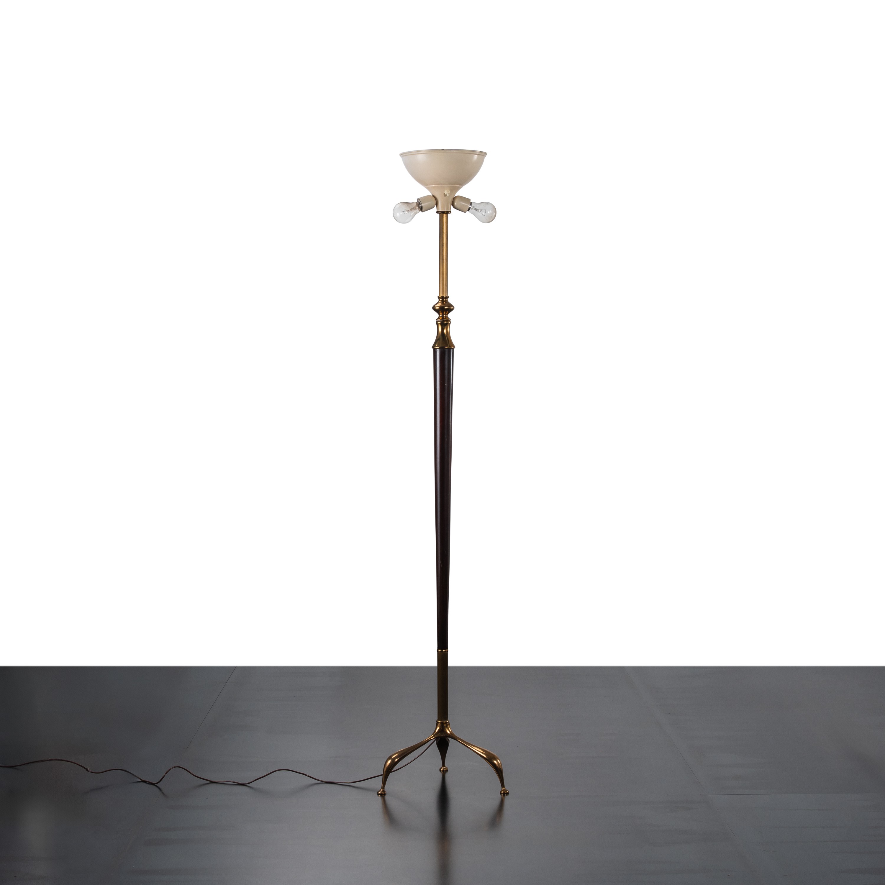 Anonimo - Lampada da terra in ottone e ebano (circa 1950)