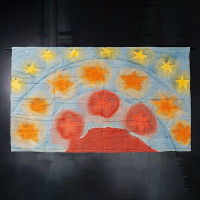 Arazzo “Mille e una notte”, tessuto in contone imbottito (Interflex, 1993)