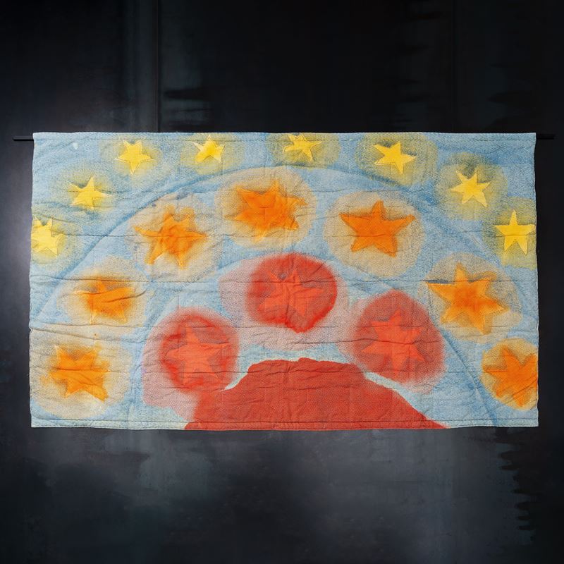 Ettore Sottsass Jr - Arazzo “Mille e una notte”, tessuto in contone imbottito (Interflex, 1993)