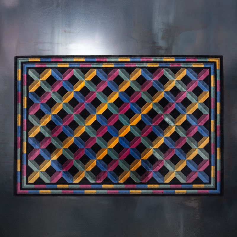 Missoni - Tappeto in lana con ordito in fibre artificiali (produzione anni '80)
