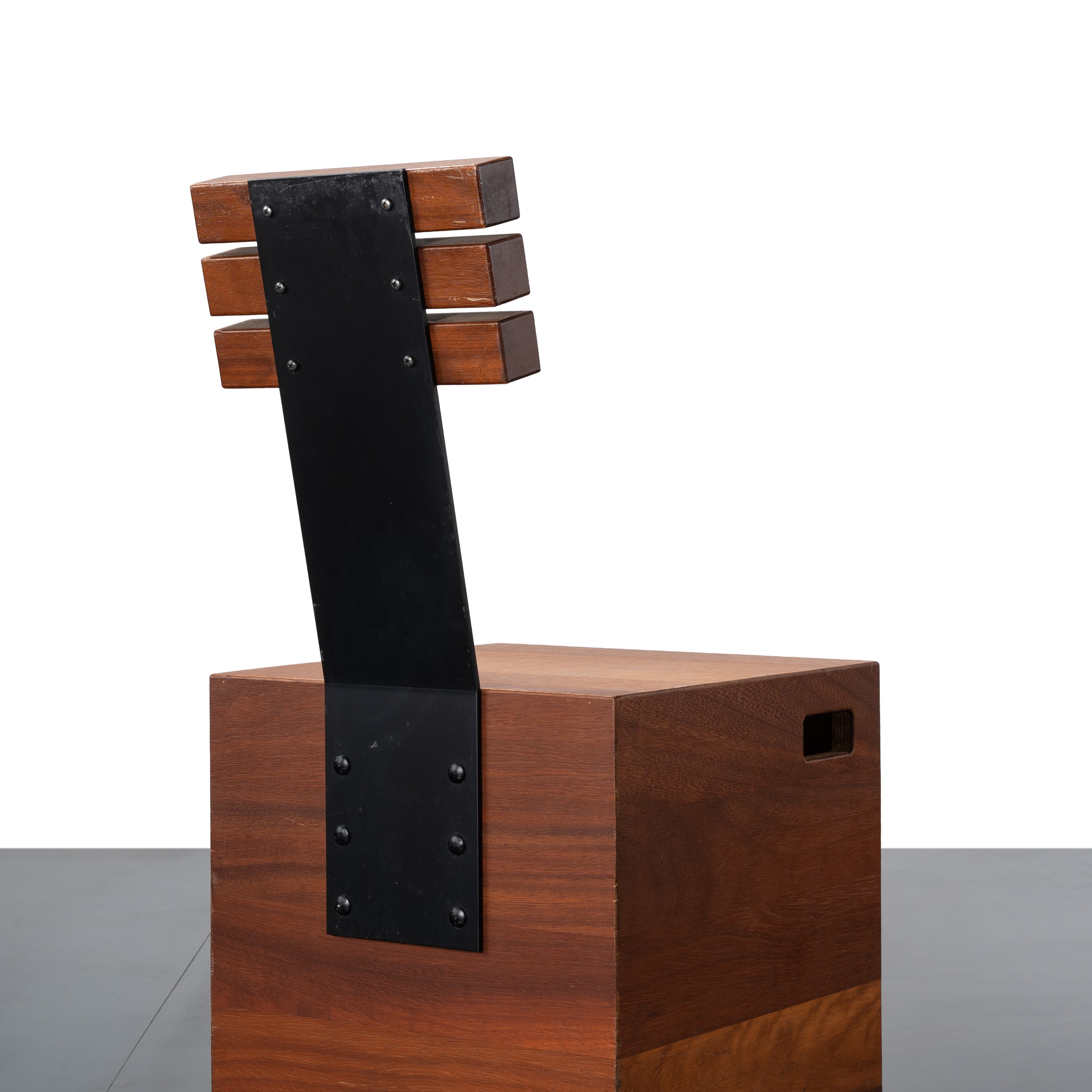Anonimo - Set di sei sedie in legno e metallo