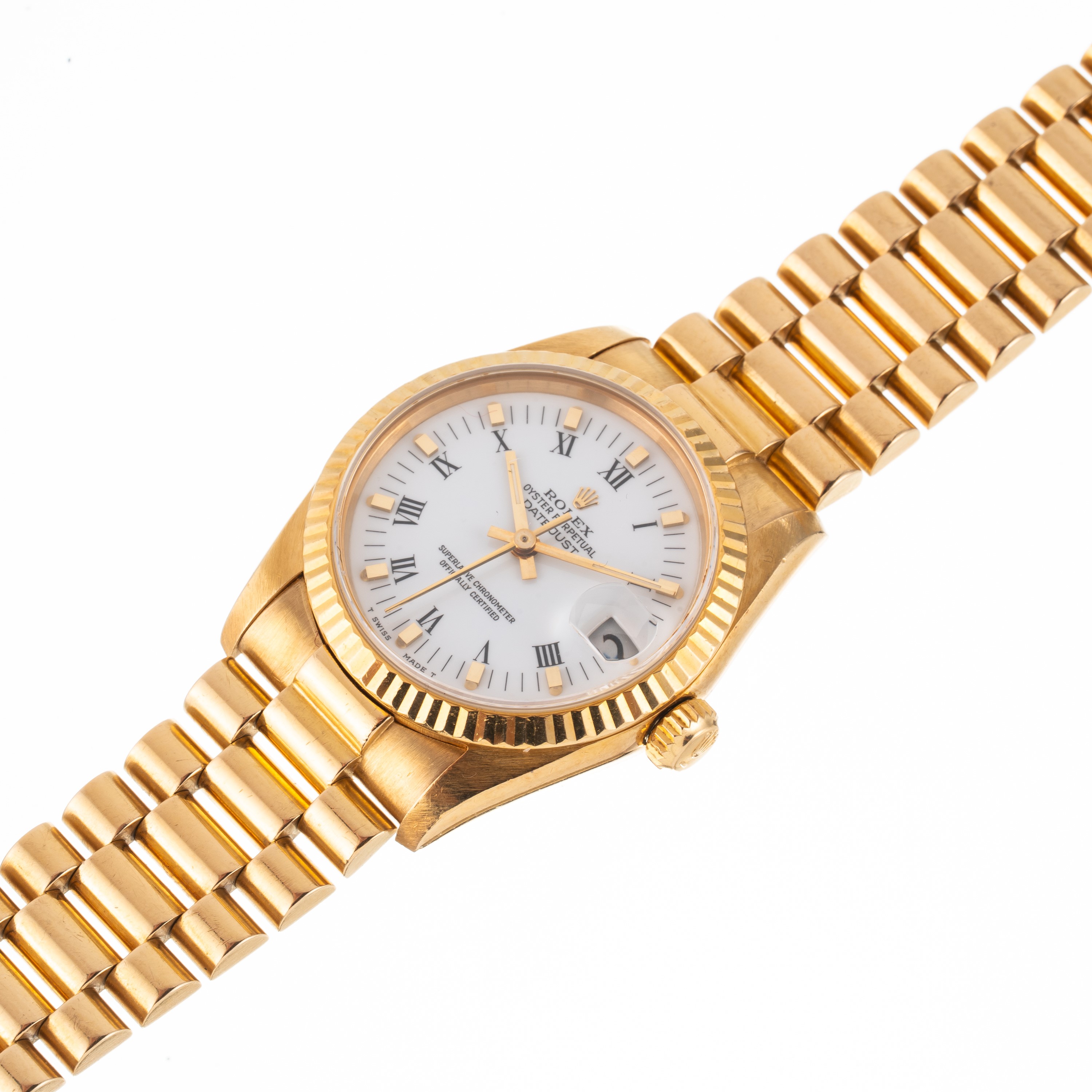 Rolex - Datejust ref. 68278, orologio automatico in oro giallo 18 kt con bracciale President e qu...
