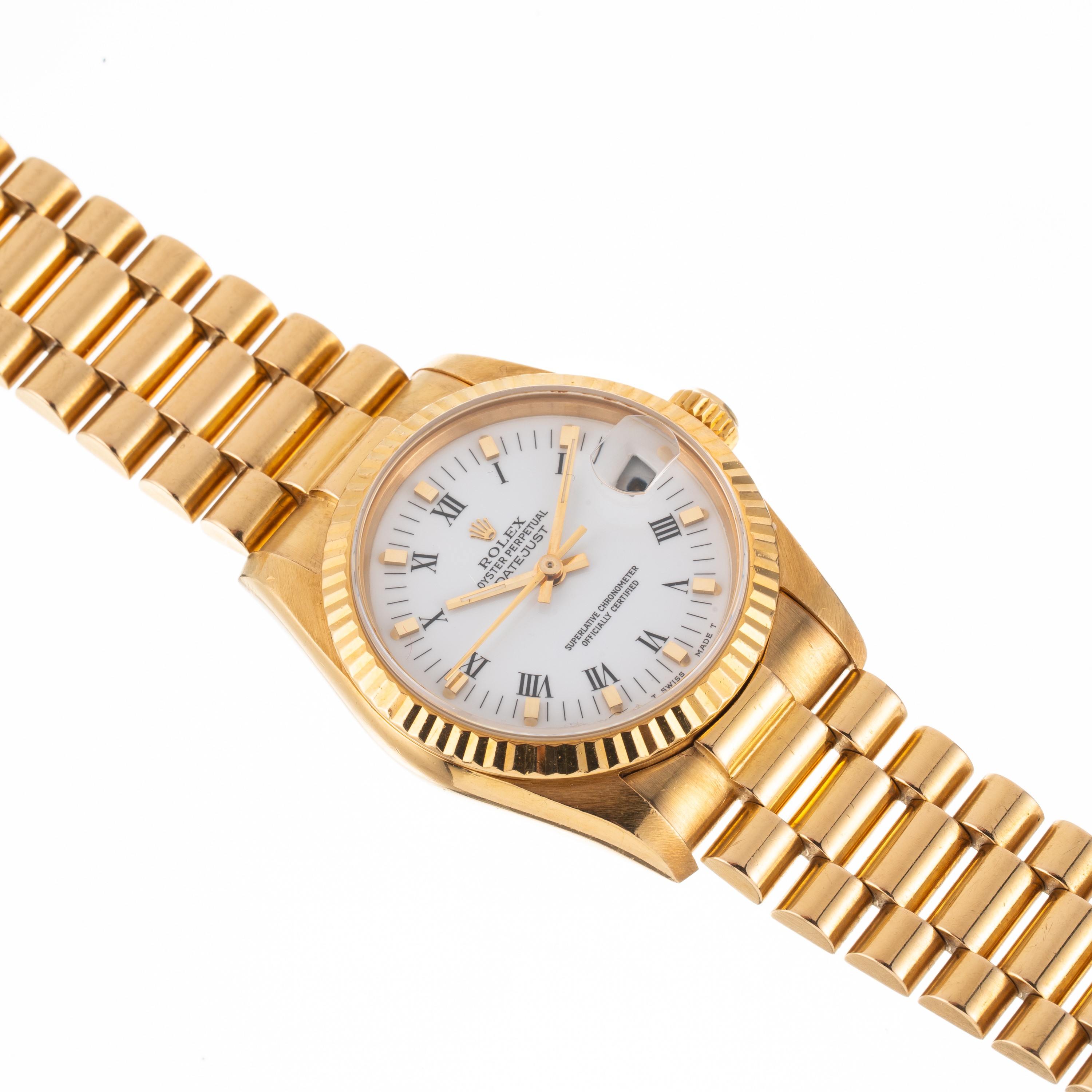 Rolex - Datejust ref. 68278, orologio automatico in oro giallo 18 kt con bracciale President e qu...