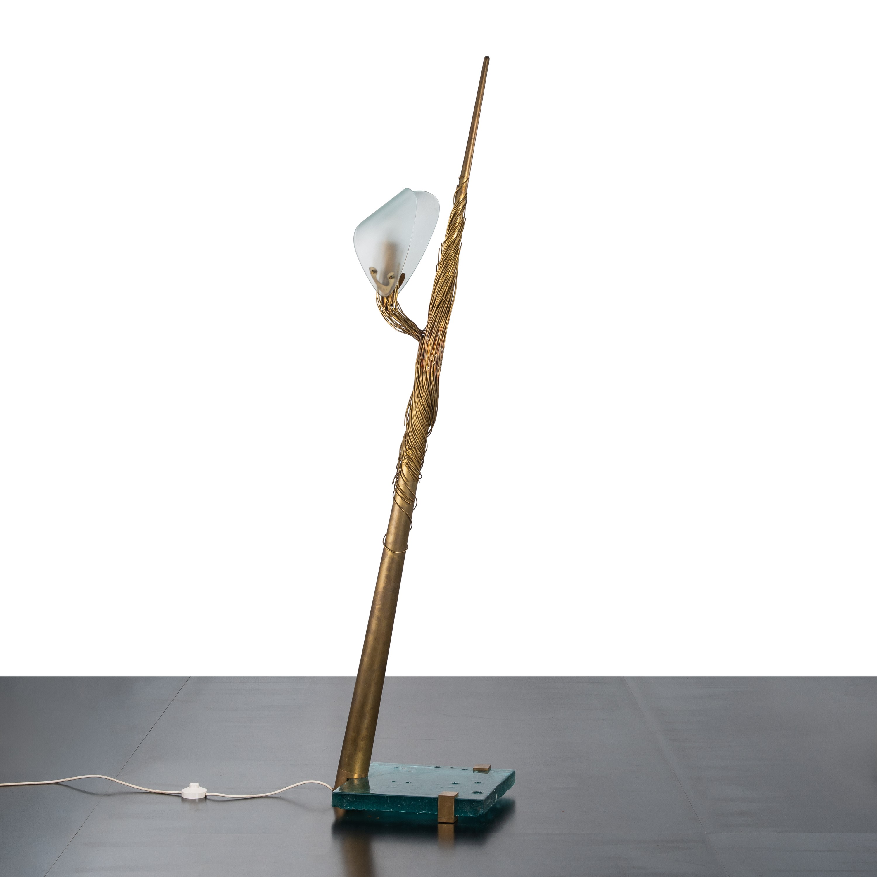 Roberto Giulio Rida - Lampada da terra “Ephemera” in ottone e vetro
