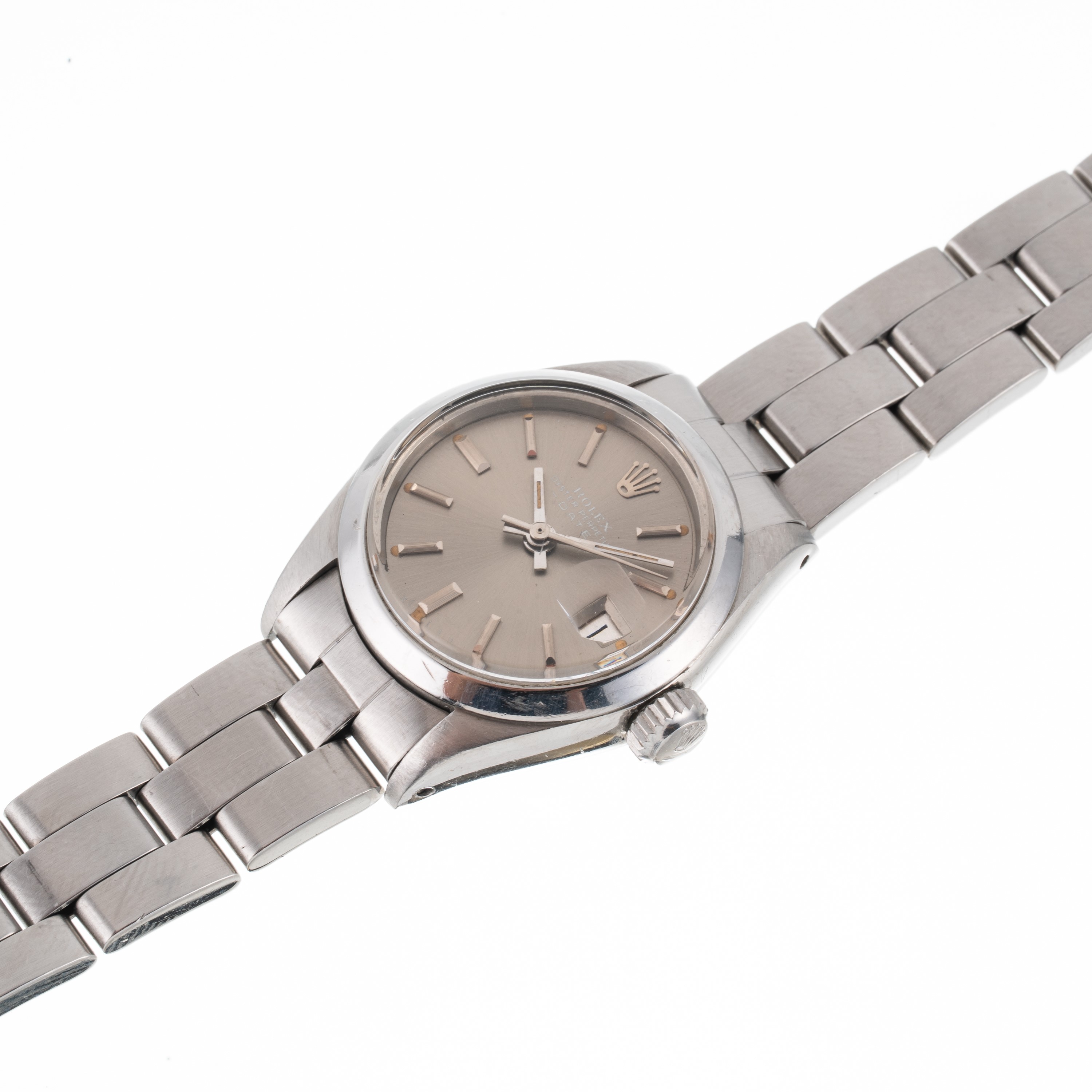 Rolex - Oyster Perpetual Date 6916, orologio da polso automatico in acciaio con quadrante grigio ...