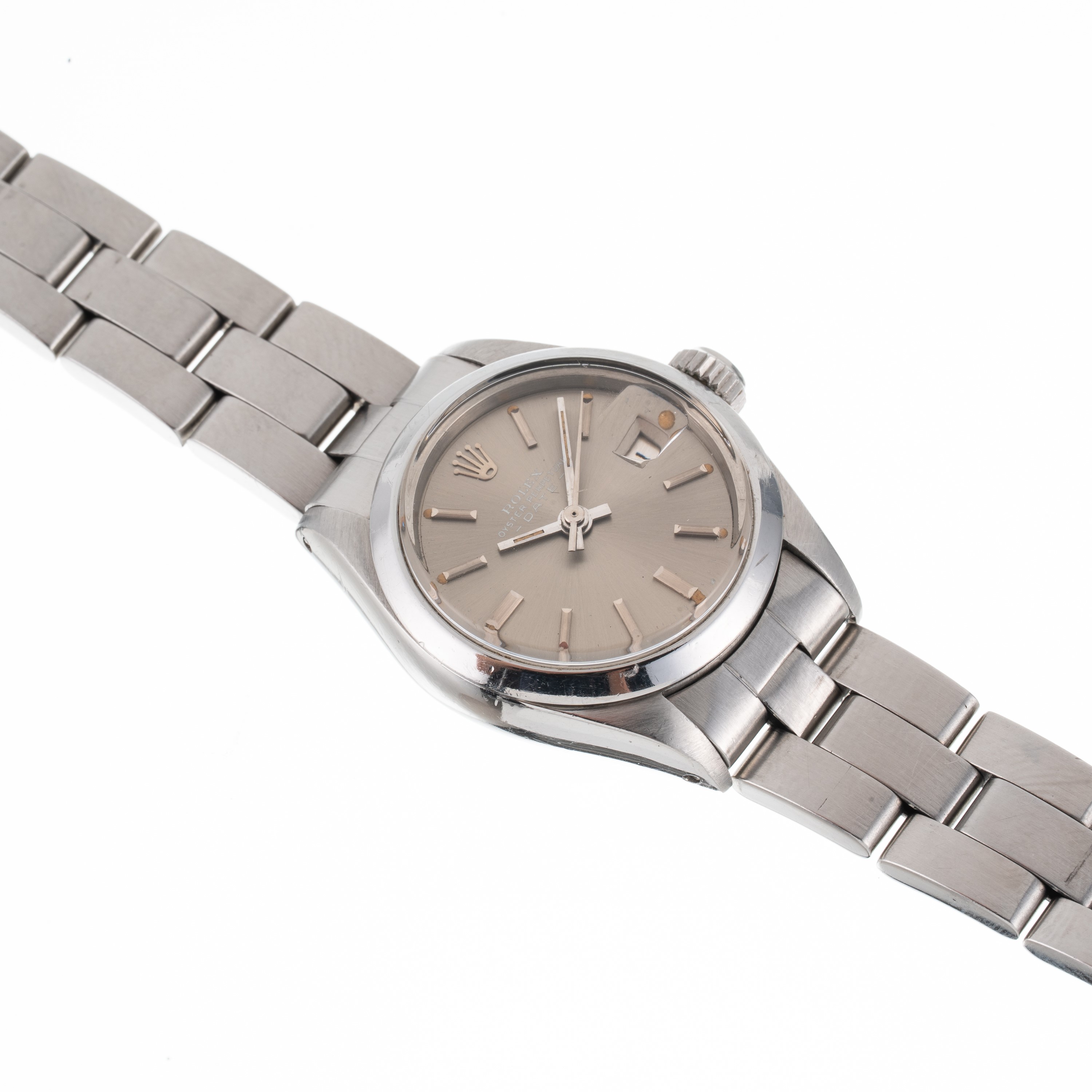 Rolex - Oyster Perpetual Date 6916, orologio da polso automatico in acciaio con quadrante grigio ...