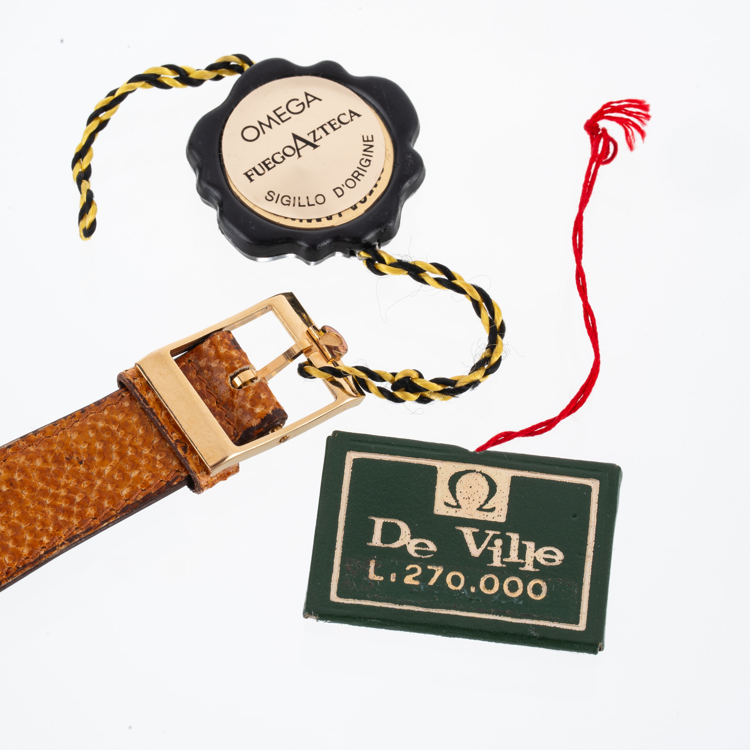 Omega - De Ville Fuego Azteca, orologio solo tempo automatico in acciaio e oro giallo 18 kt