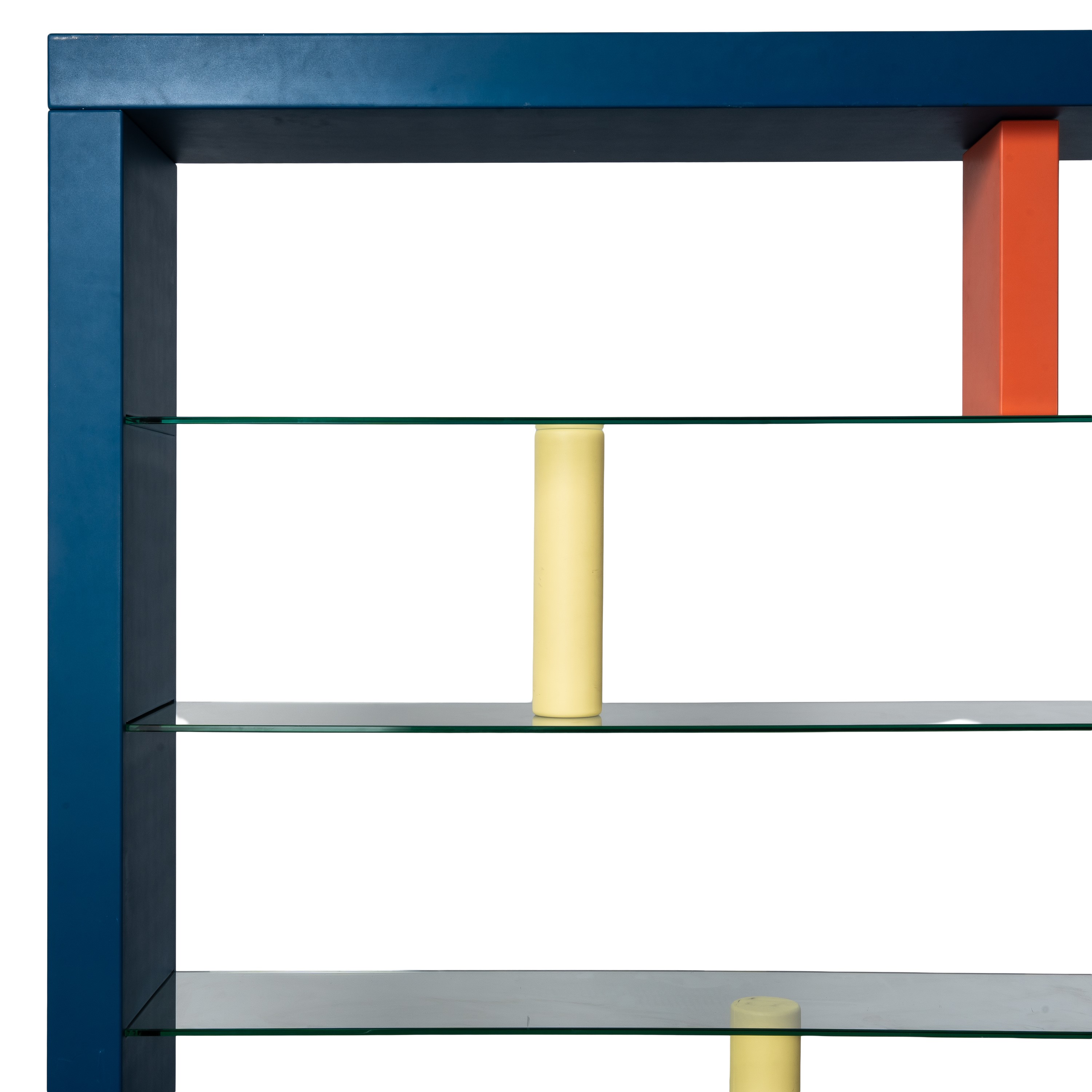 Ettore Sottsass Jr - Libreria “Giorno”, struttura in legno laccato e piani in cristallo