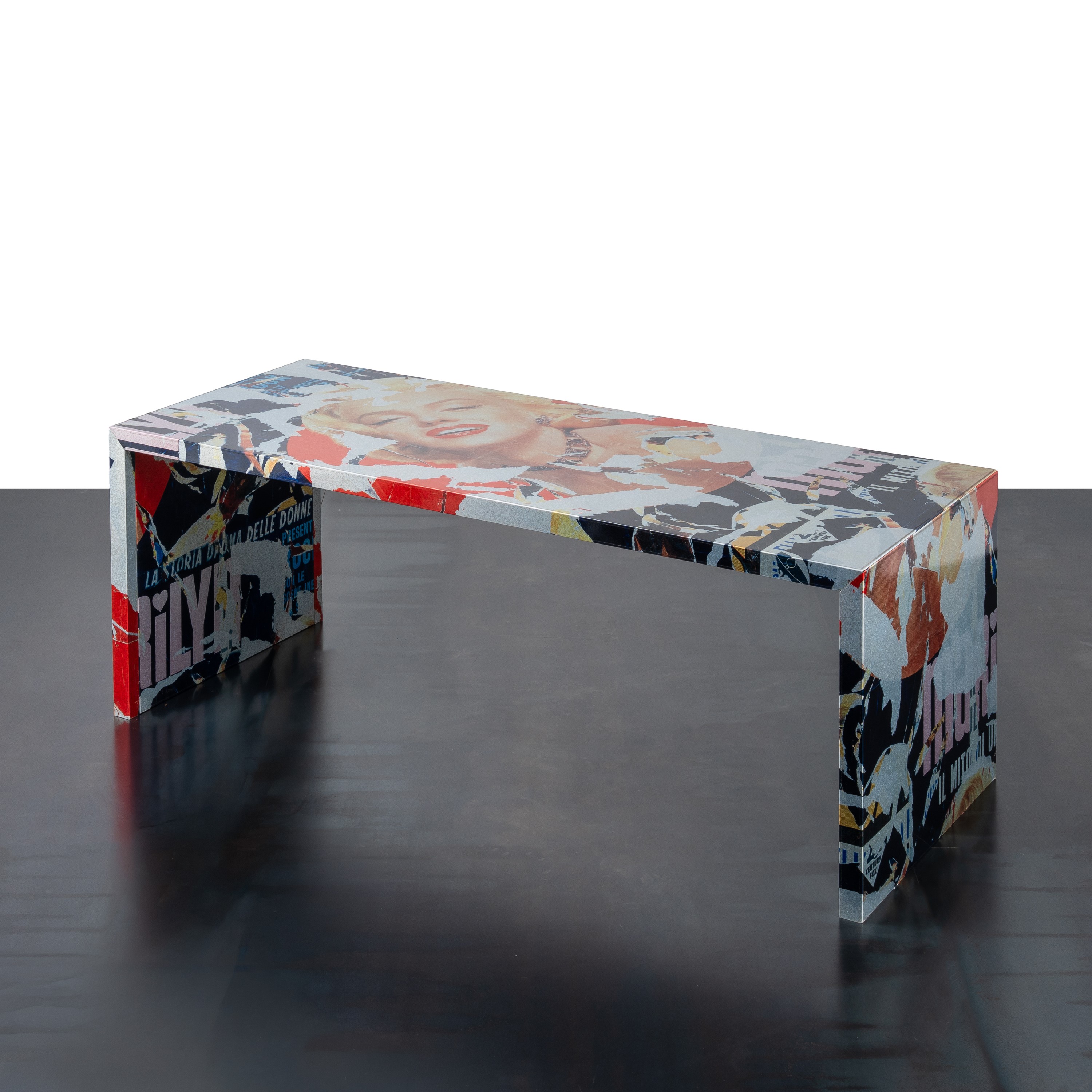 Mimmo Rotella e Marco Ferreri - Tavolo serie «Decollage»