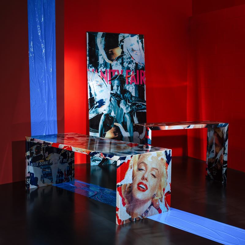 Mimmo Rotella e Marco Ferreri - Rotella e Ferreri, Console serie “Decollage”