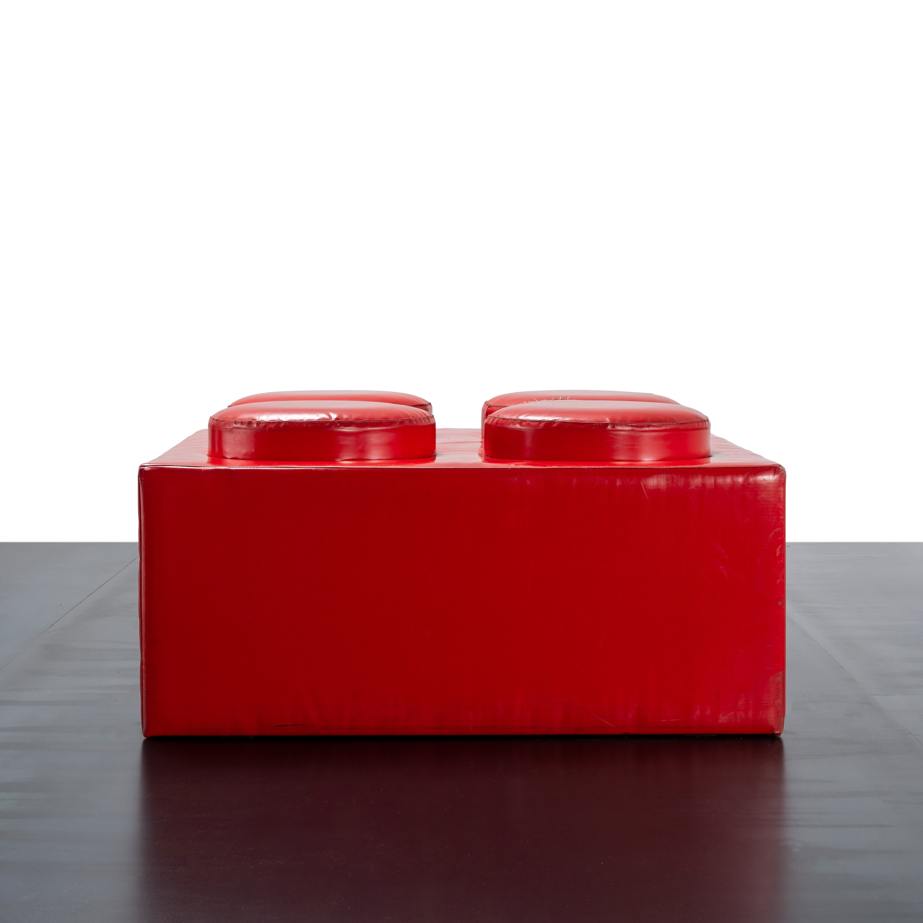 Anonimo - Pouf “Lego” in legno e ABS
