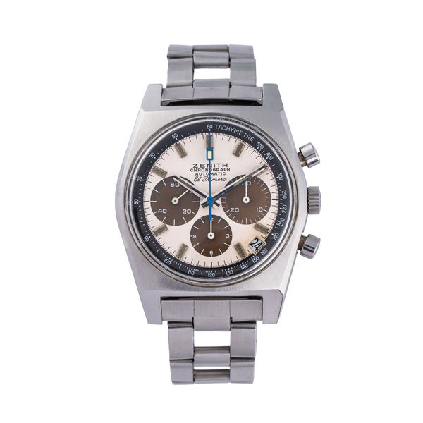 ZENITH - ZENITH - EL PRIMERO CRONOGRAFO A CARICA AUTOMATICA IN ACCIAIO CON QUADRANTE TROPICALE, DATARIO AD ORE QUATTRO E BRACCIALE IN ACCIAIO GAY FRERES