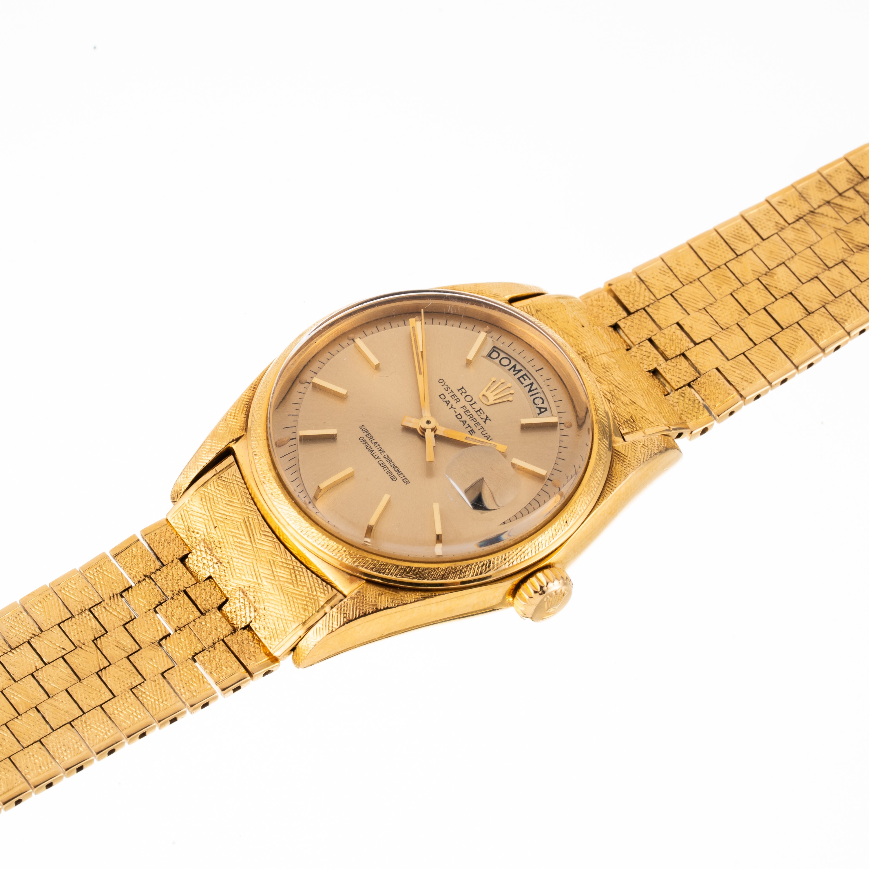 Rolex - Day-Date Ref. 1806, oro giallo 18 kt con lavorazione “Florentine” (anno 1969)