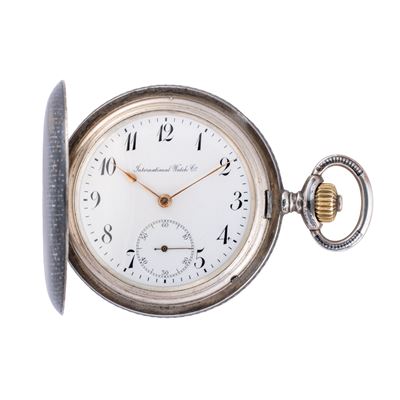 Orologio da tasca a carica manuale in argento con quadrante in porcellana per il mercato tedesco