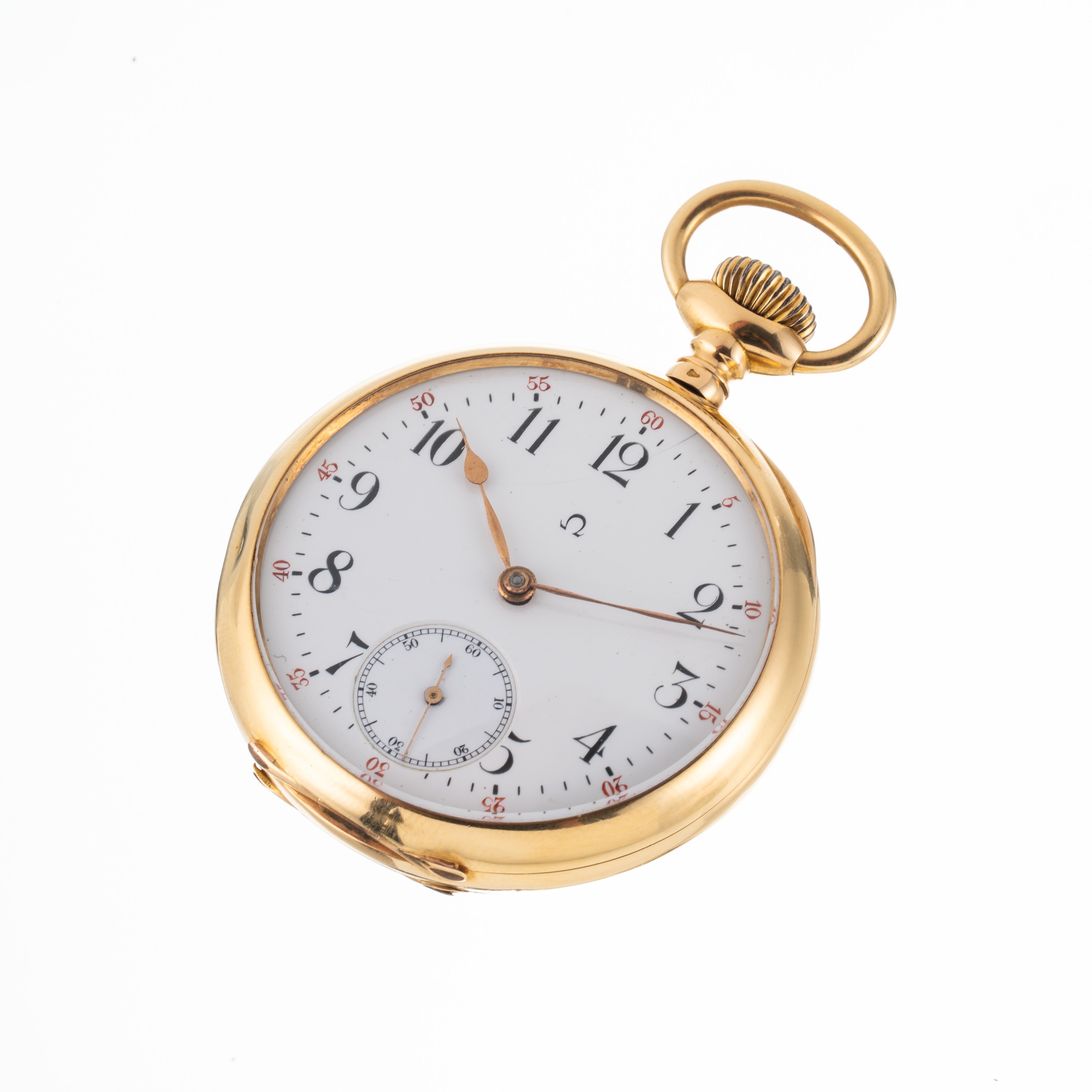 Omega - Orologio da tasca in oro giallo 18 kt con quadrante in porcellana per il mercato francese