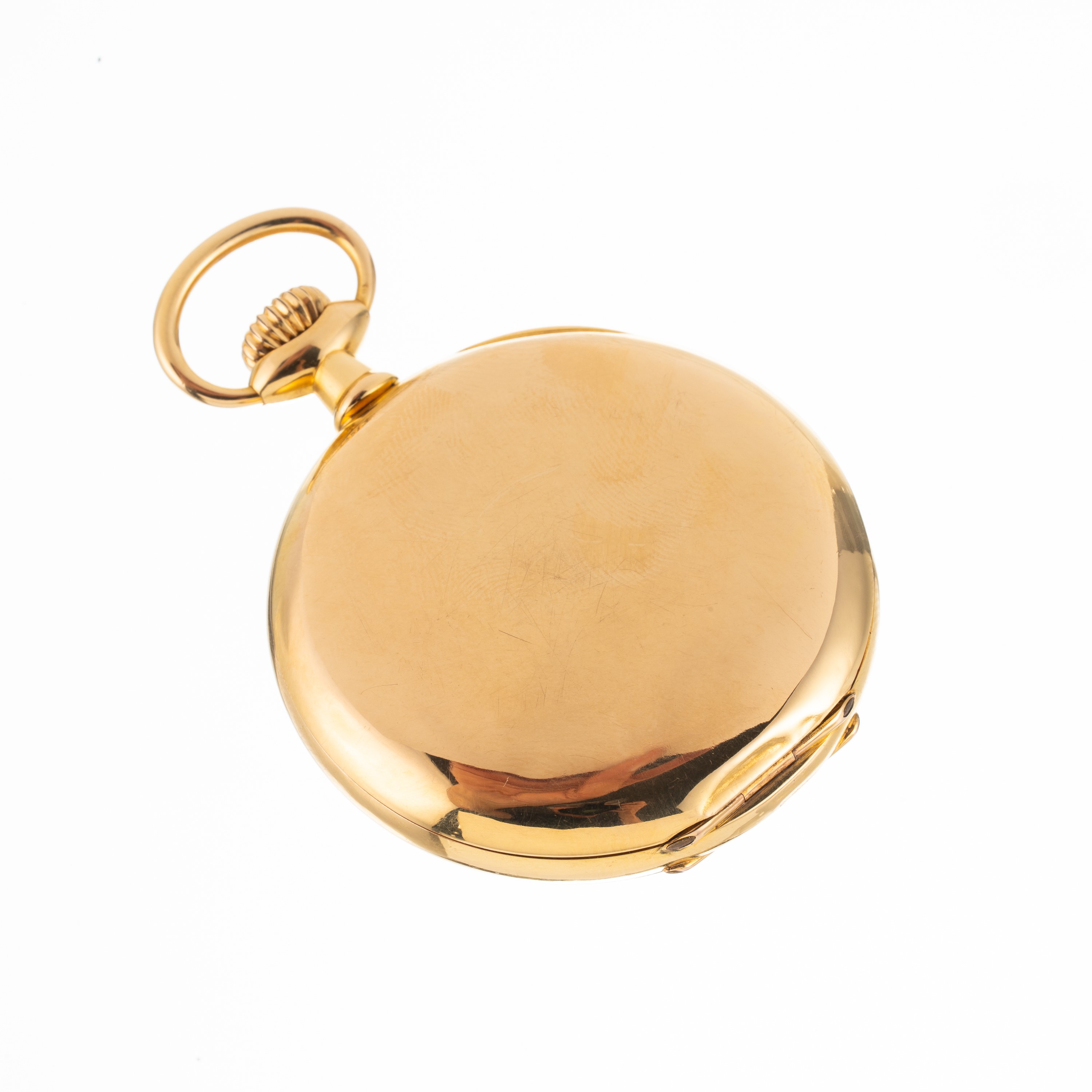 Omega - Orologio da tasca in oro giallo 18 kt con quadrante in porcellana e piccoli secondi