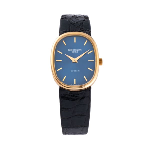 PATEK PHILIPPE - PATEK PHILIPPE - ELLIPSE LADY OROLOGIO SOLO TEMPO A CARICA MANUALE IN ORO GIALLO 18KT CON QUADRANTE BLU SIGMA PERSONALIZZATO PER IL RIVENDITORE GUBELIN