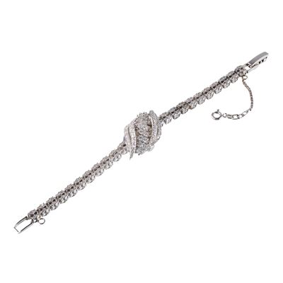 Orologio solo tempo a carica manuale in oro bianco 18 kt con diamanti