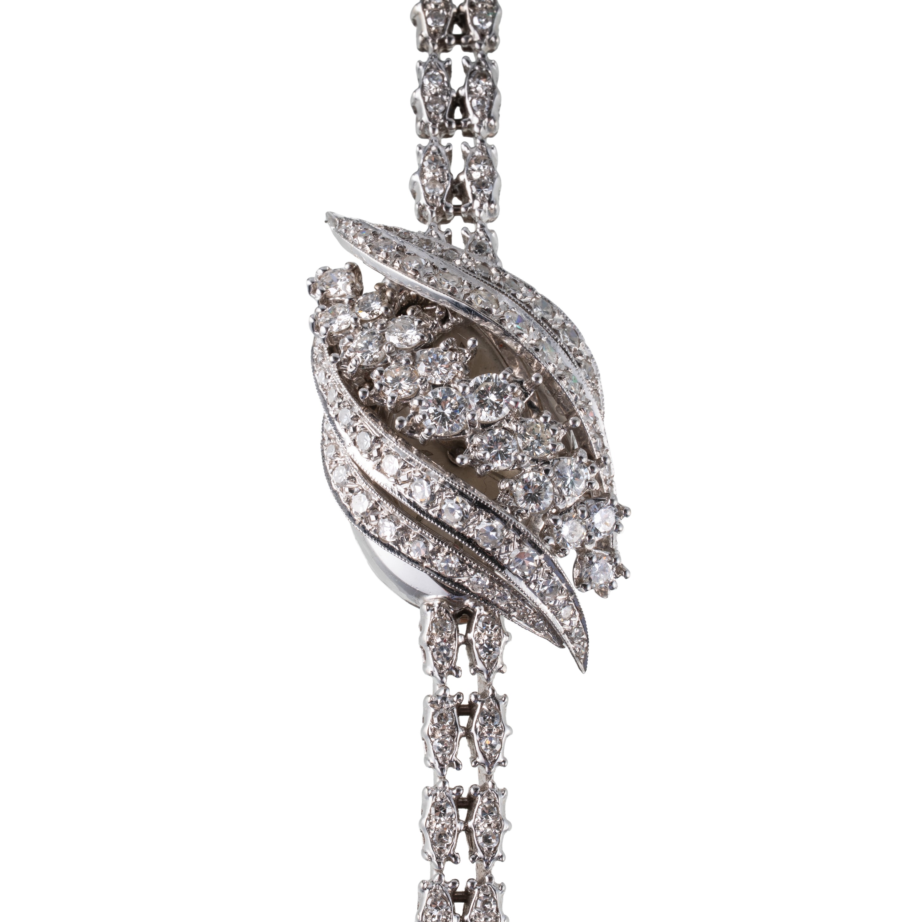 Hamilton - Orologio solo tempo a carica manuale in oro bianco 18 kt con diamanti