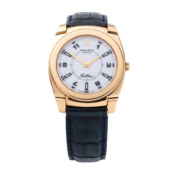ROLEX - ROLEX - CELLINI OROLOGIO SOLO TEMPO A CARICA MANUALE IN ORO GIALLO 18KT CON ANSE BASCULANTI E QUADRANTE BIANCO