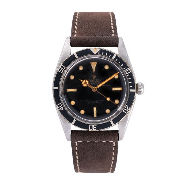 ROLEX - ROLEX - TURN - O - GRAPH  OROLOGIO SOLO TEMPO A CARICA AUTOMATICA IN ACCIAIO CON QUADRANTE GILT NERO E GHIERA BIDIREZIONALE