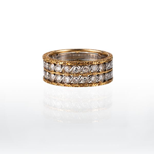 BUCCELLATI - BUCCELLATI - ANELLO IN ORO GIALLO E BIANCO 18 KT