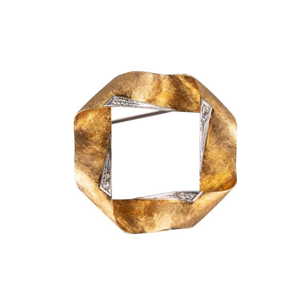 SPILLA IN ORO GIALLO 18KT E DIAMANTI