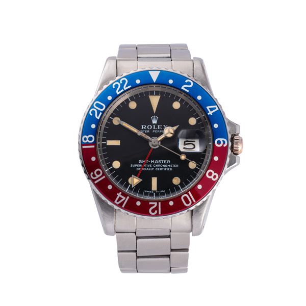 ROLEX - ROLEX - GMT MASTER OROLOGIO GMT IN ACCIAIO A CARICA AUTOMATICA CON GHIERA BICOLORE BIDIREZIONALE, QUADRANTE NERO MK2 E BRACCIALE OYSTER A MAGLIA RIPIEGATA 