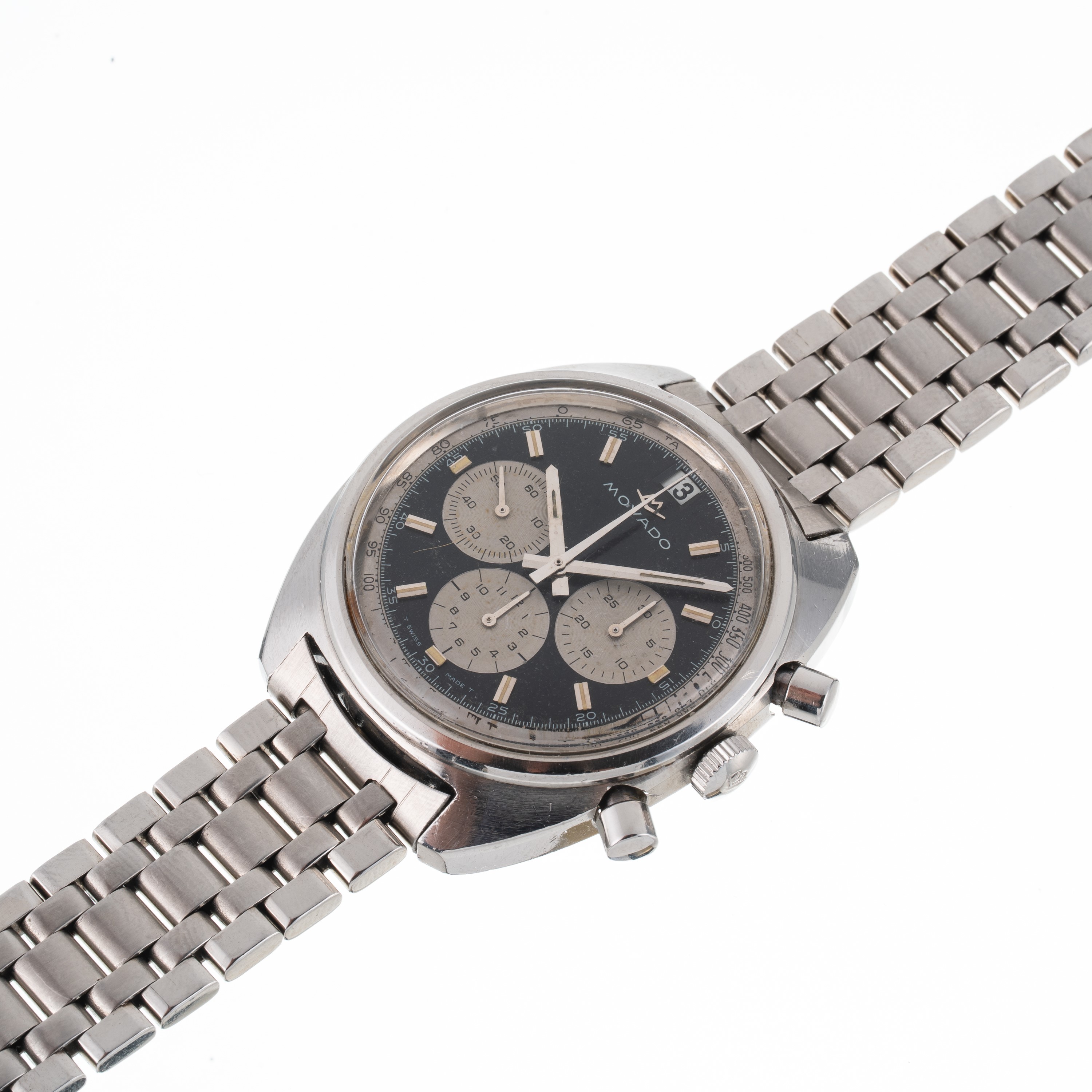 Movado - Dathron HS360, cronografo automatico in acciaio con quadrante nero bitonale